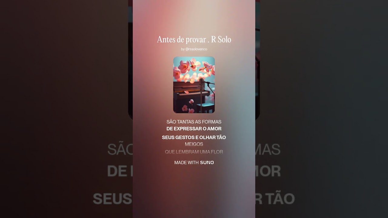 Antes de provar . R Solo