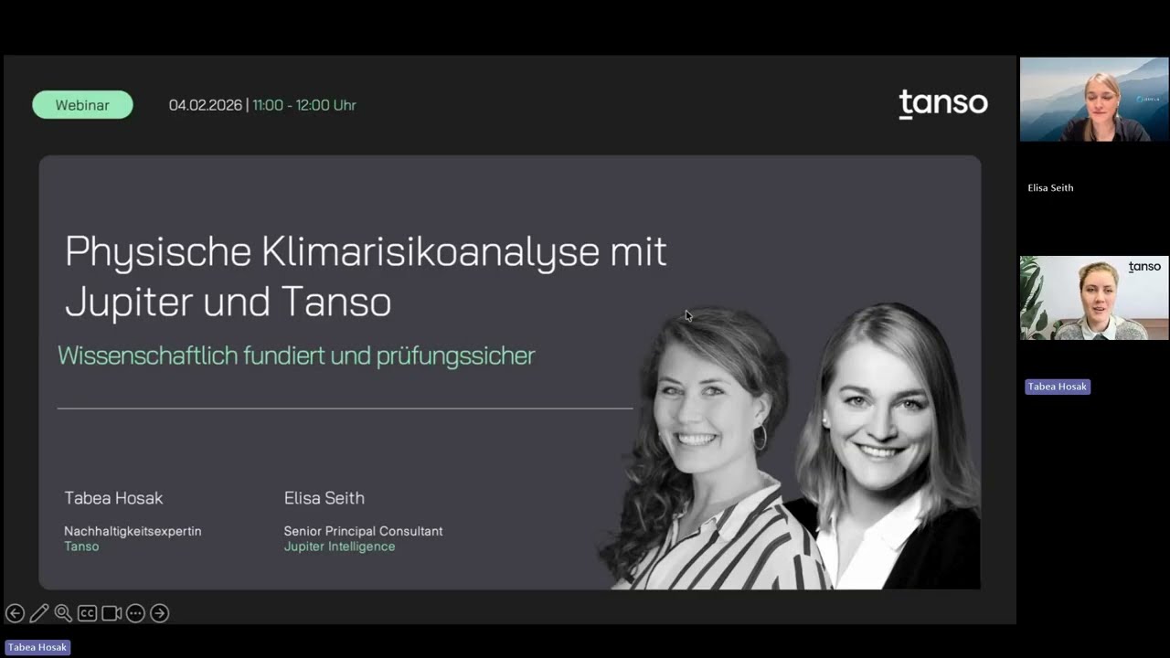 Webinar: Physische Klimarisikoanalyse mit Jupiter Intelligence und Tanso