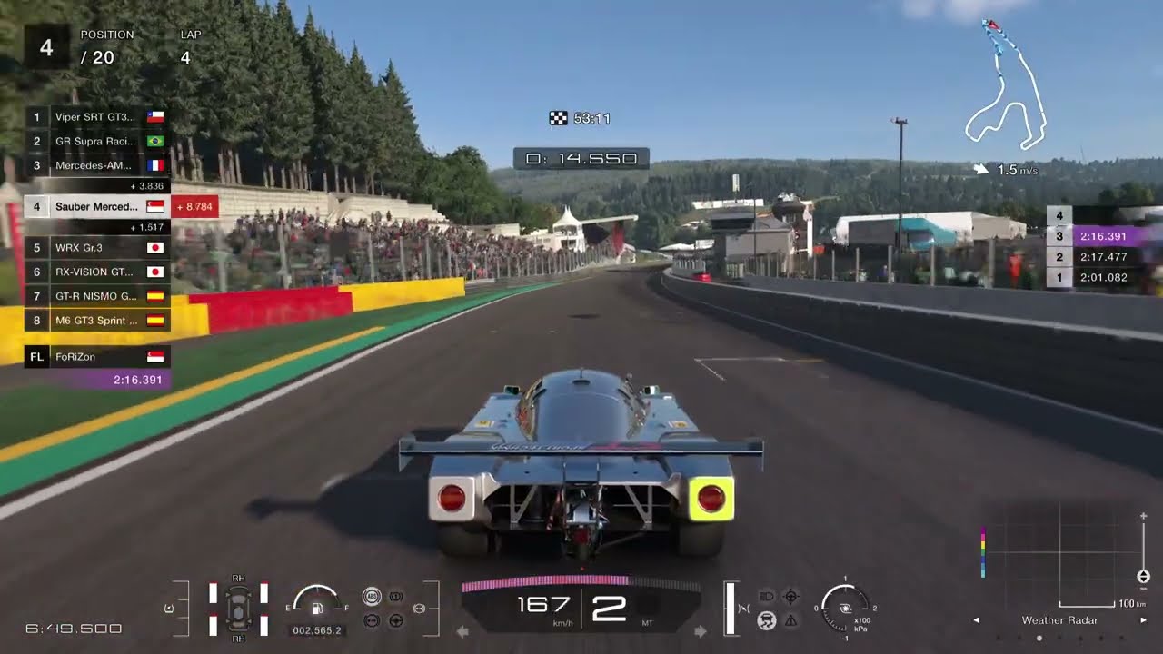 Gran Turismo 7 - Sauber Mercedes C9 '89 in Spa Francorchamps Gameplay (PS5 Pro - 60 FPS)