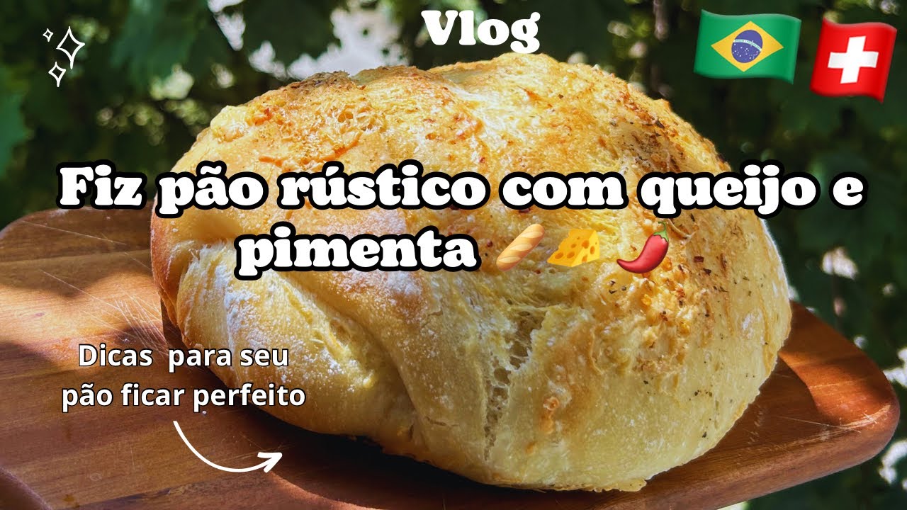 Vlog+ Um pouco da minha manhã fiz pão rústico com queijo e pimenta 🌶️ e tirei dúvidas