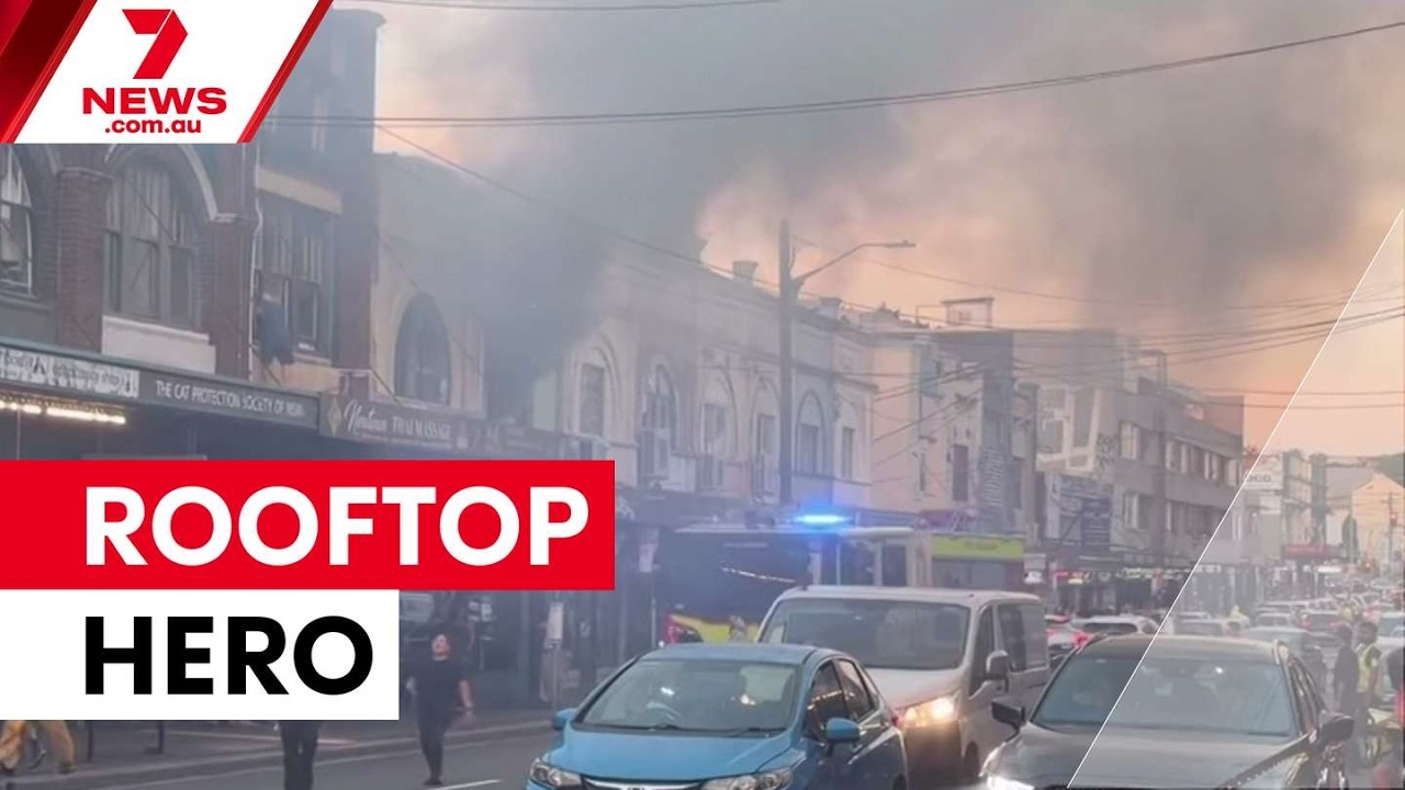 Newtown hero fights restaurant fire from rooftop | 7NEWS