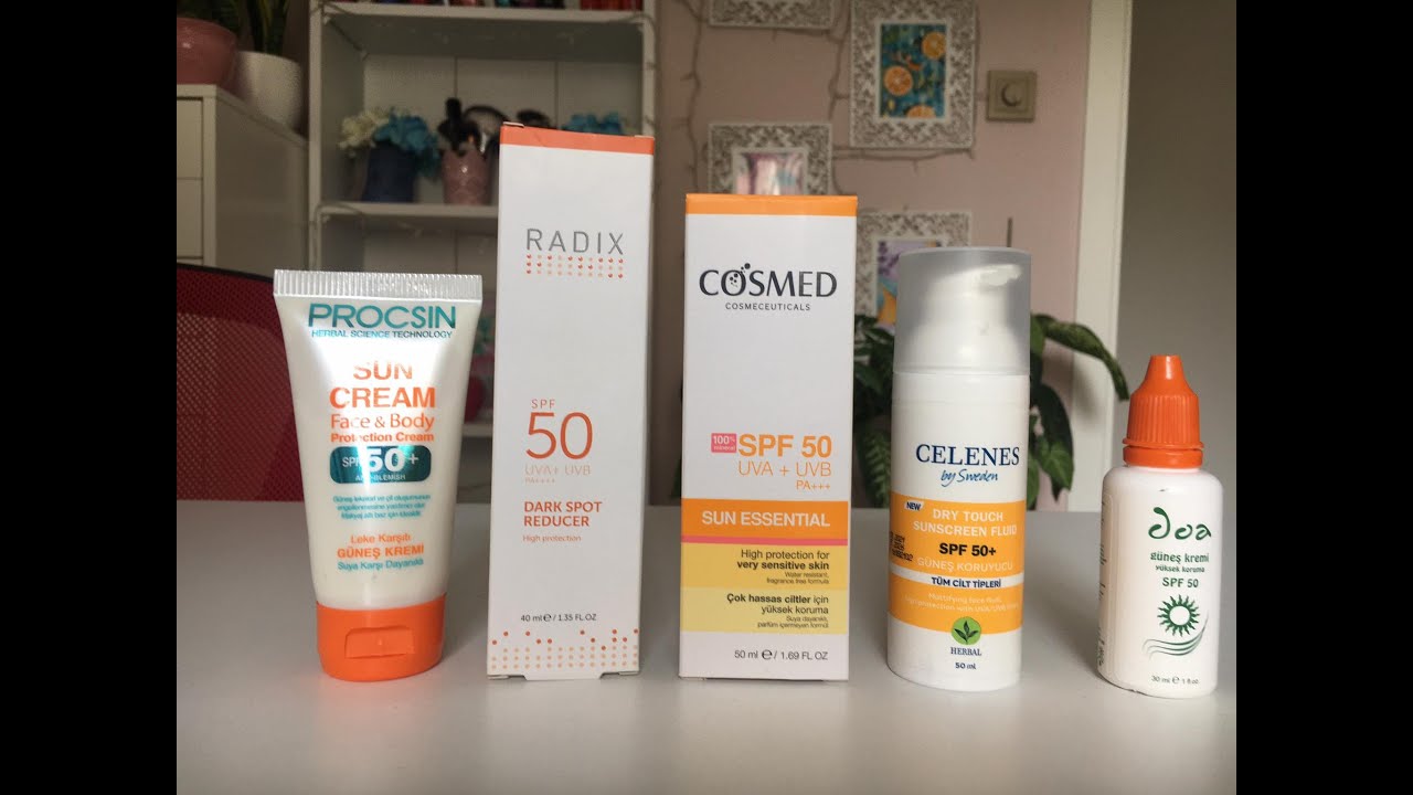 güneş kremleri inceleme 1 PROCSIN RADIX COSMED CELENES DOA kozmetik