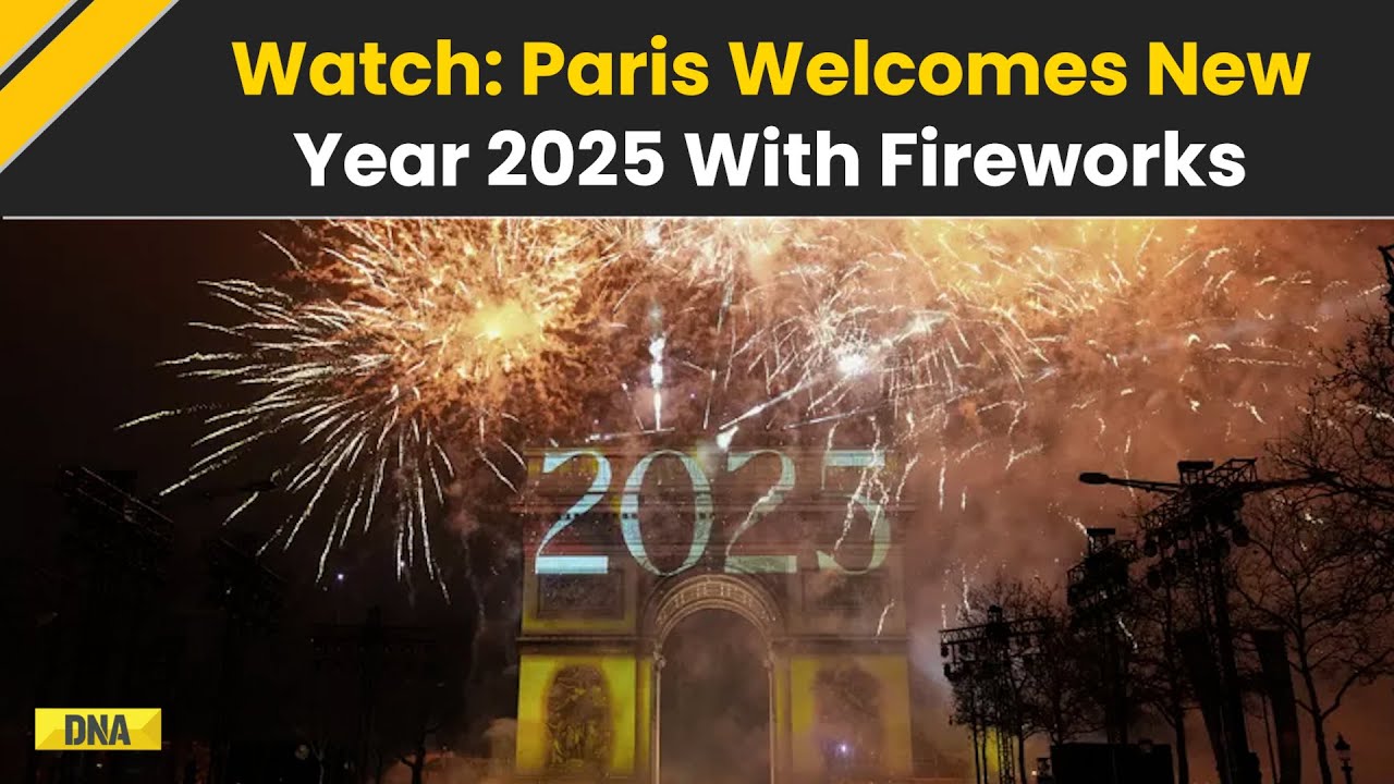 New Year 2025: Paris Welcomes 2025 With Massive Fireworks At Arc De Triomphe | New Year Celebrations