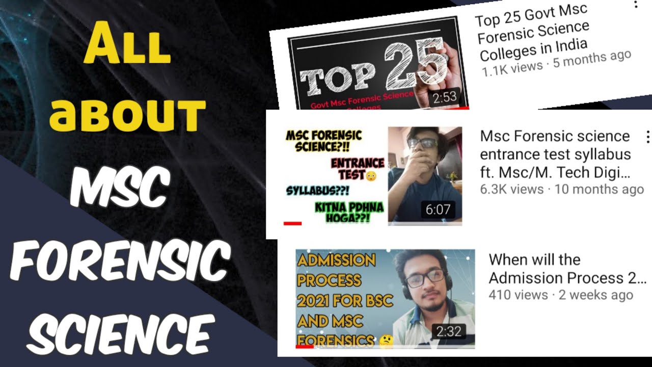 All about MSc Forensic Science ft admission forms, syllabus, colleges