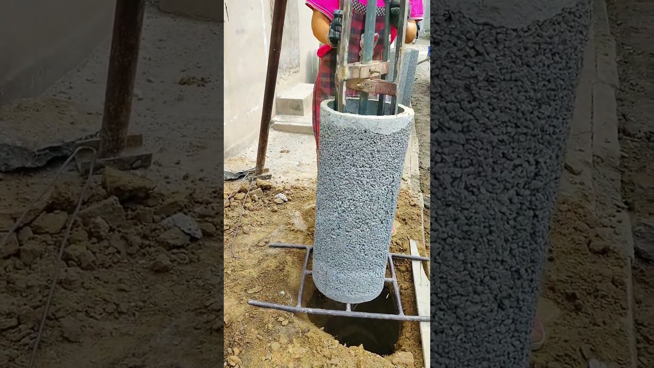 Cement pipe wall process under water well- Good tools and machinery make work easy