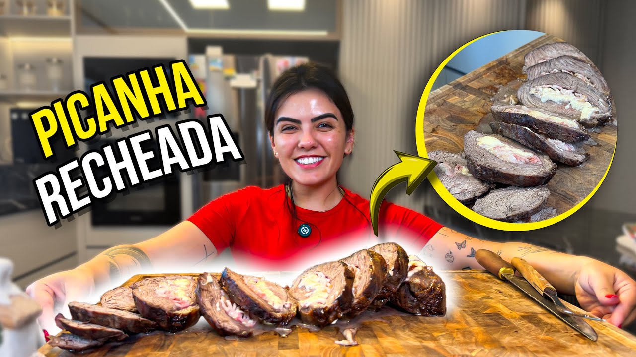 PICANHA RECHEADA COM QUEIJO E BACON E SALPICÃO | BRUNA NA COZINHA DE NATAL