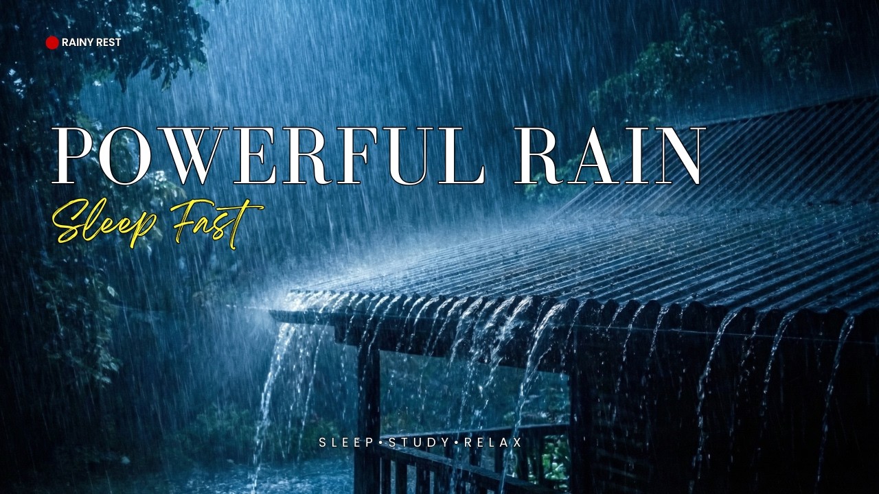 Heavy Rain on Roof – Fall Asleep in Less Than 5 Minutes 🌧️💤