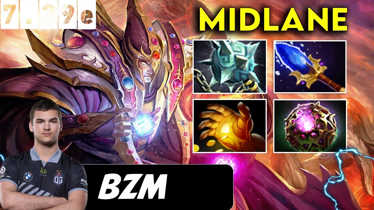 Bzm Invoker Midlane - Dota 2 patch 7.39e Pro player Full Gameplay
