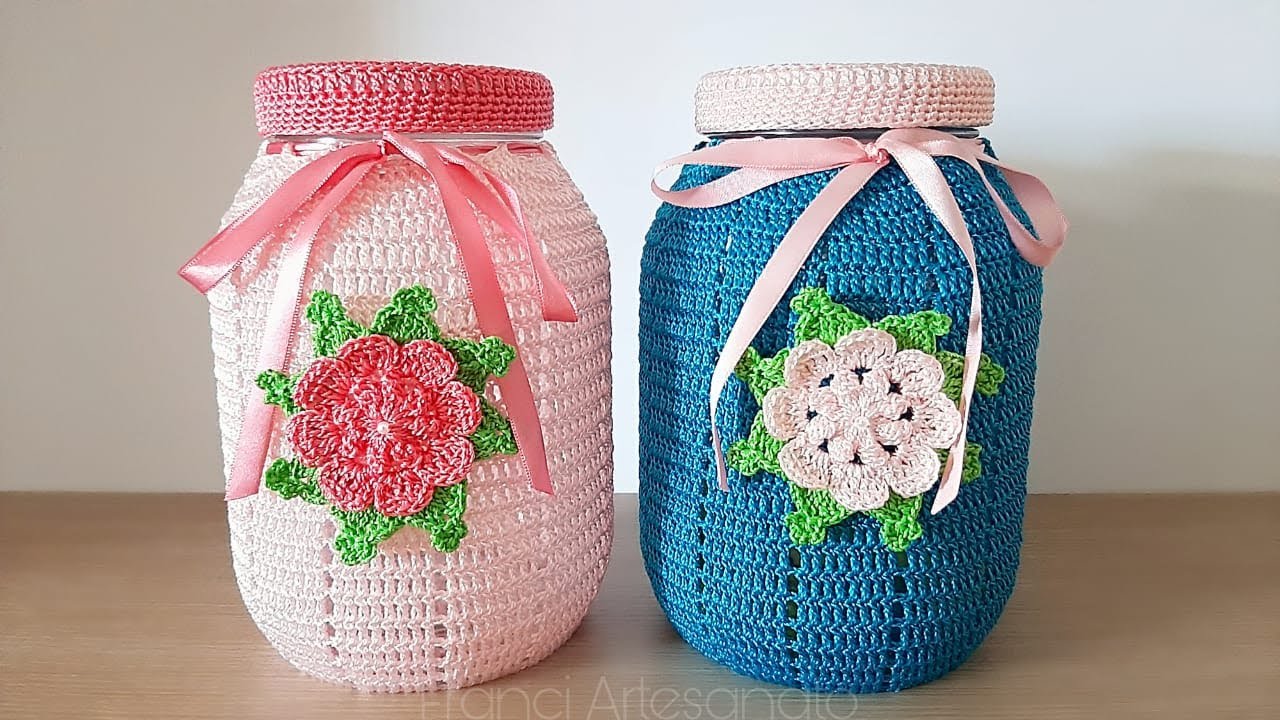 CAPA BELA PARA POTE DE VIDRO - FRANCI ARTESANATO