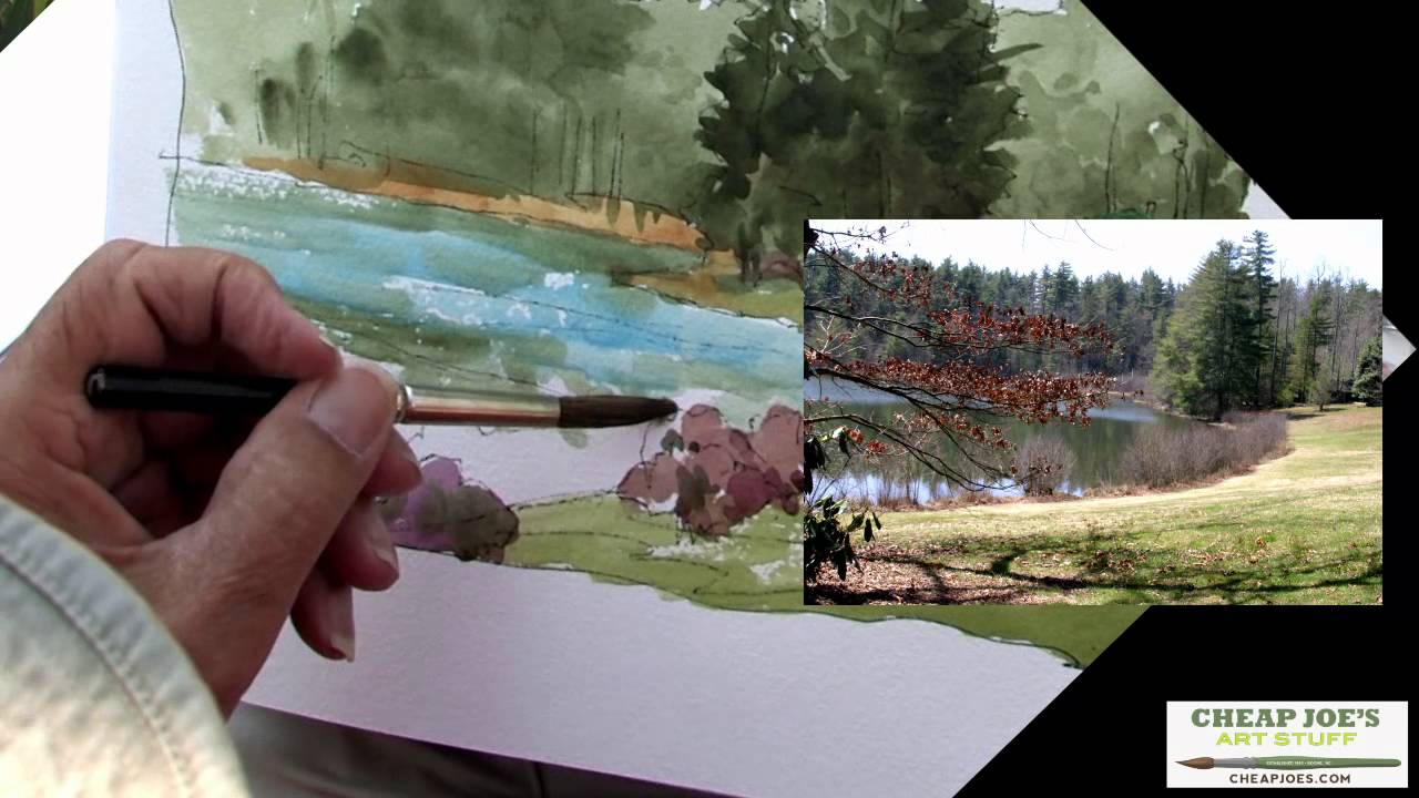 Don Getz Watercolor Techniques - Artist Journal - The Lake Painting