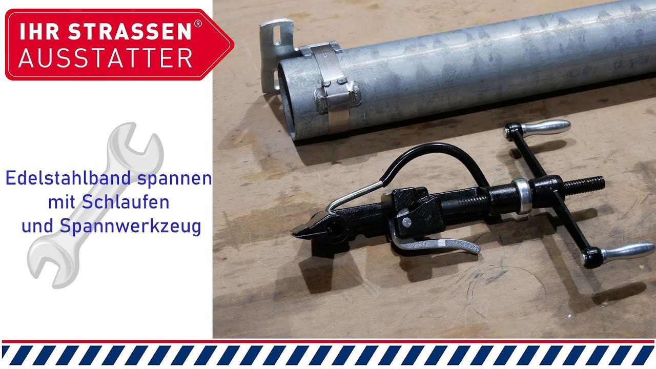 Edelstahlband spannen mit Bandimex Spannwerkzeug und Schlaufen