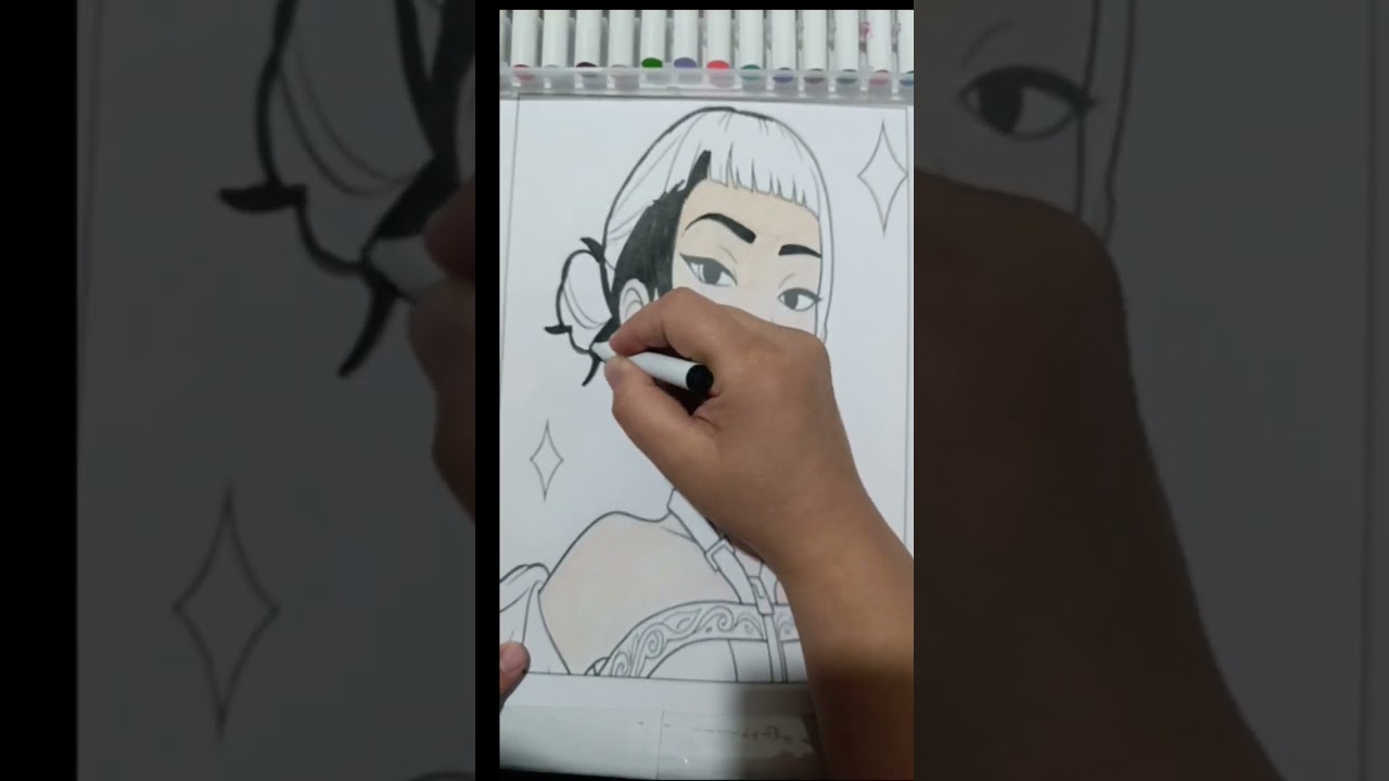 Coloring Zoey 🖤 K-pop Demon Hunters 😻 Glitter Art✨