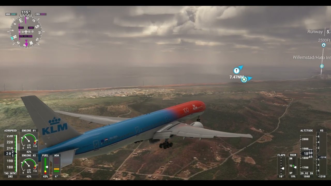 Landing at Hato International Airport, Willemstad, Curacao.