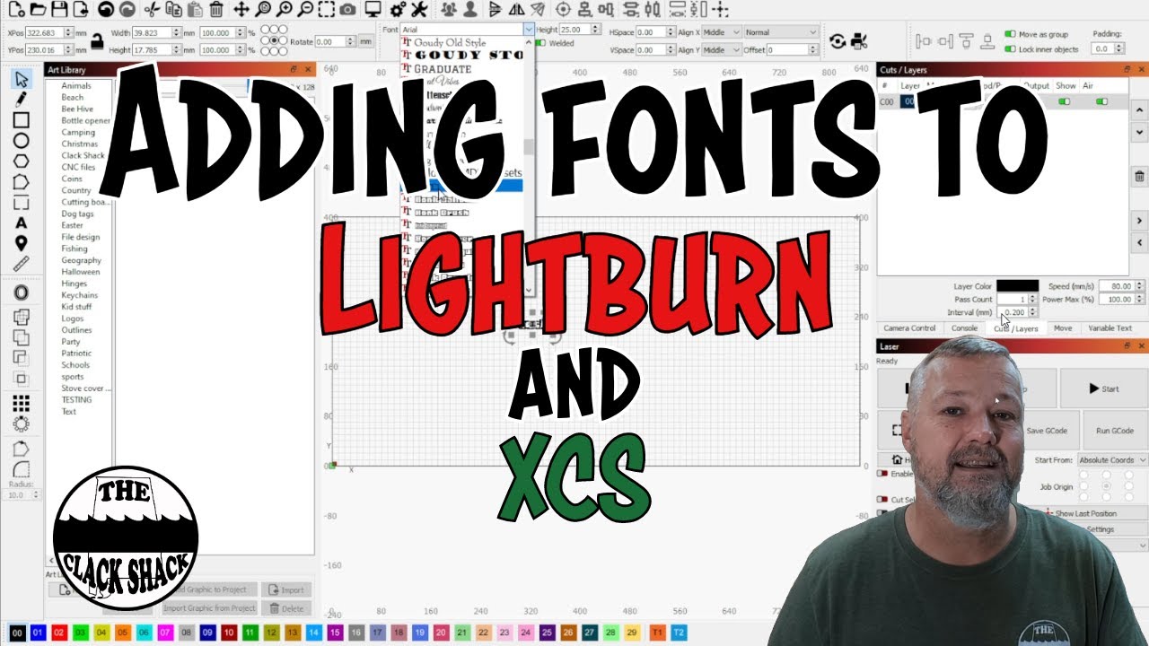 Adding fonts to lightburn and XCS