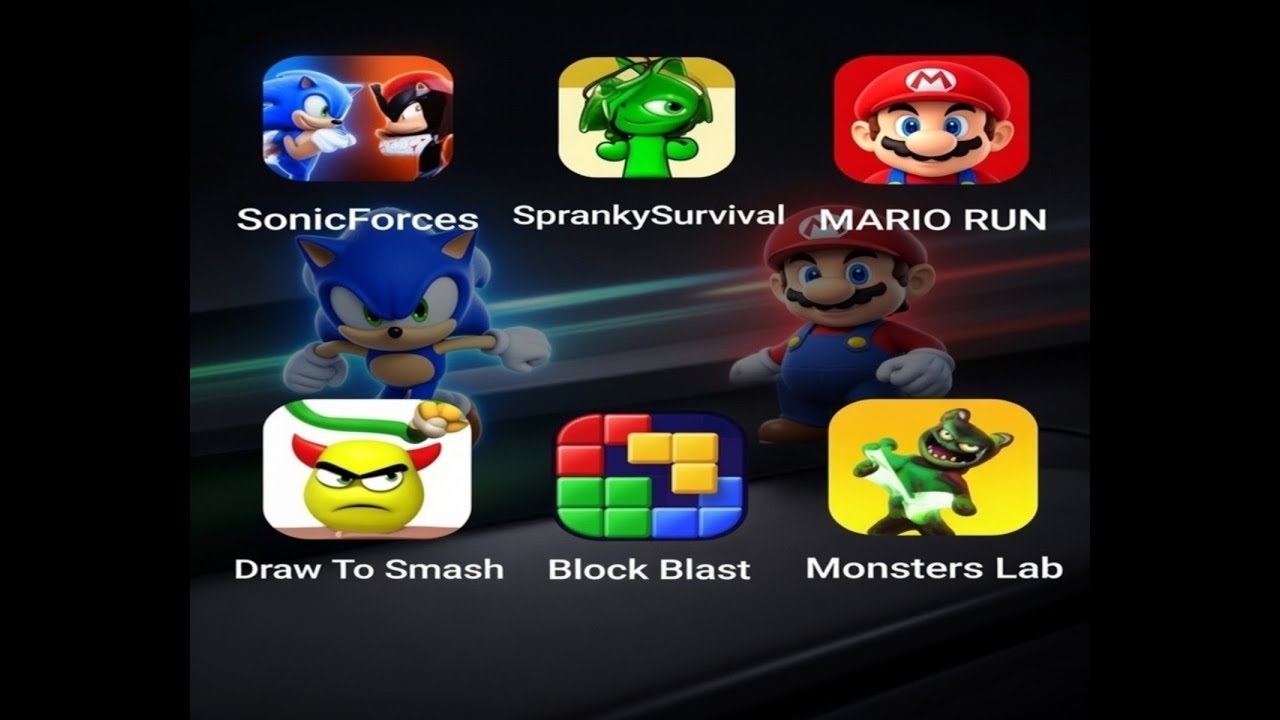 Sonic Forces, SprankySurvival, Mario Run, Draw To Smash, Block Blast #gaming #androidgames #gamer