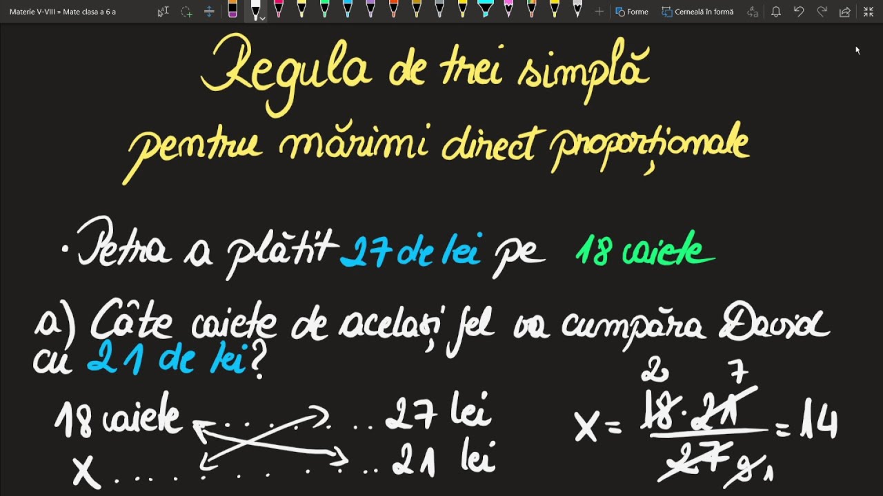 Regula de trei simpla Marimi direct proportionale cls a 6 a(Invata Matematica Usor-Meditatii Online)