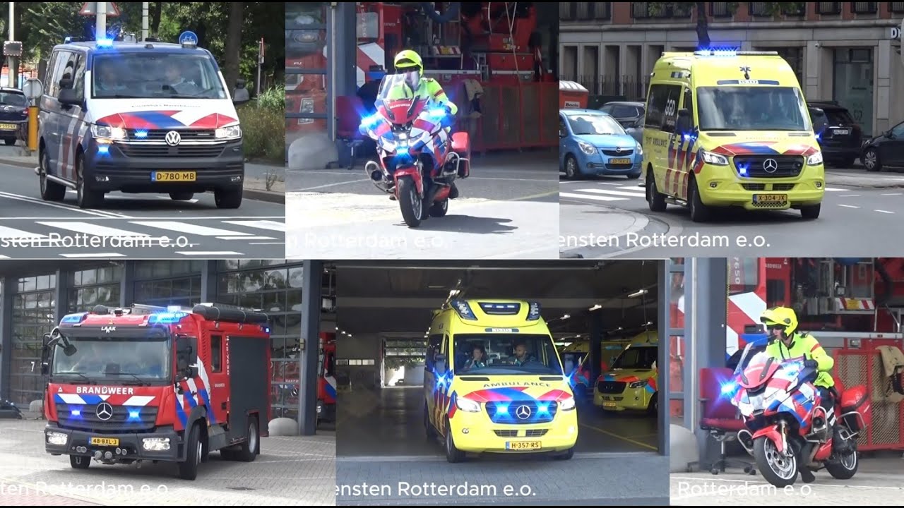Brandweer, ambulance en kmar met spoed in den haag