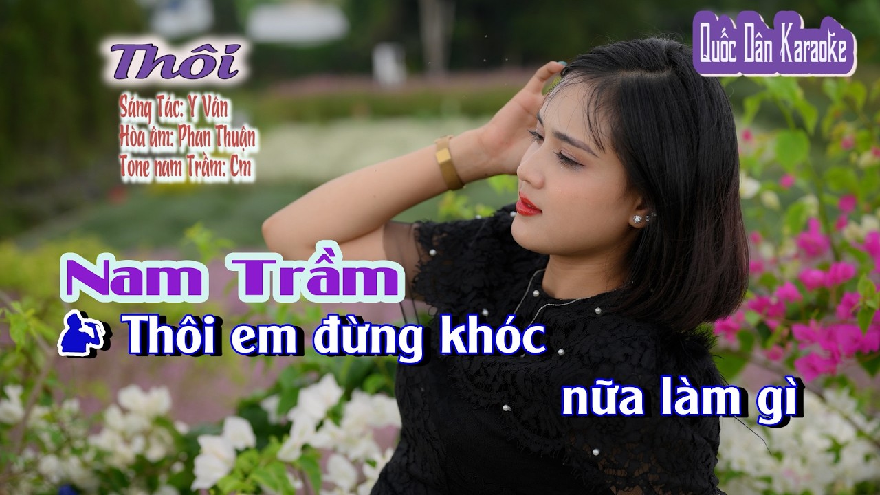 Karaoke Thôi | Rumba | Tone Nam Trầm (Cm,Tp:100) | Quốc Dân Karaoke