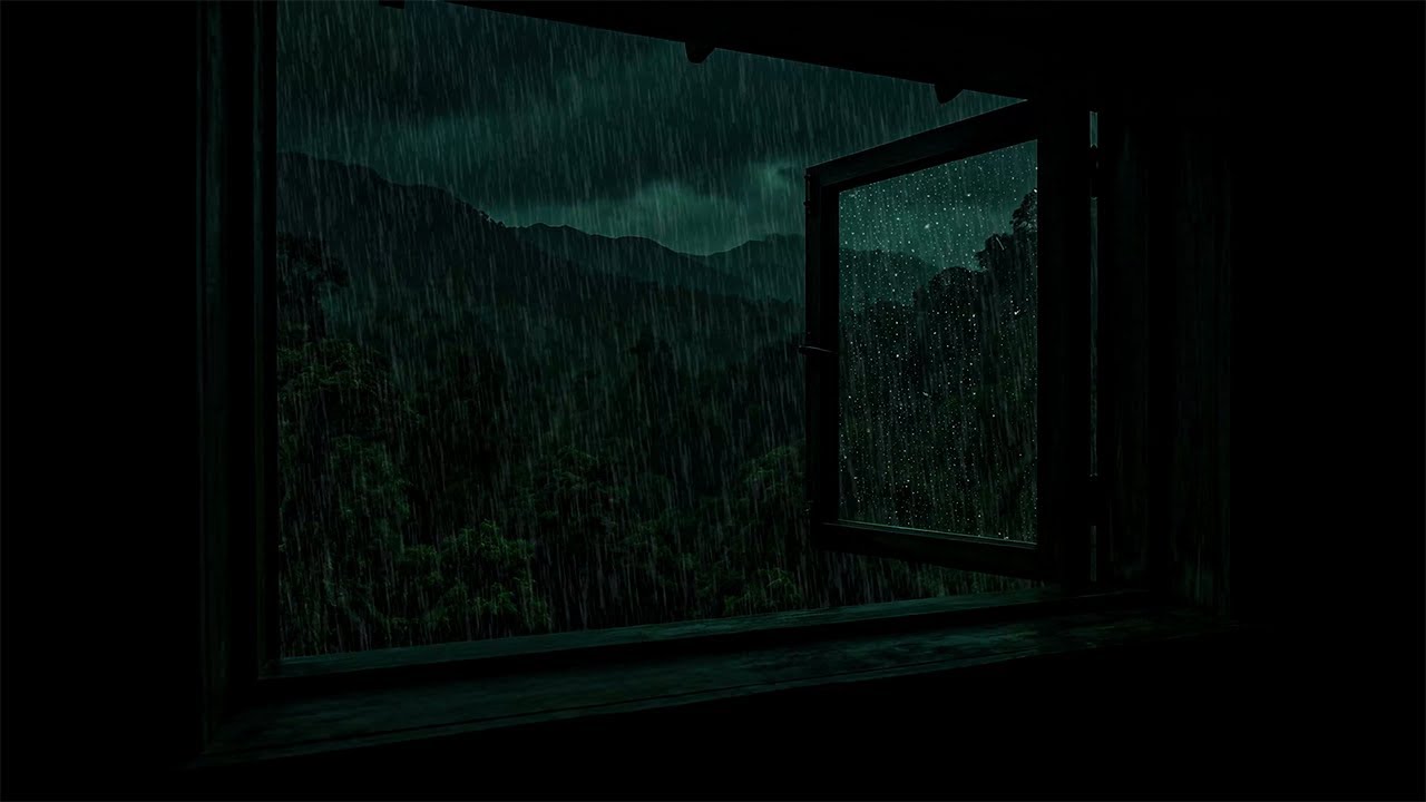 Slow Night Rain Outside the Window | Dark, Cozy Ambience for Fast Sleep