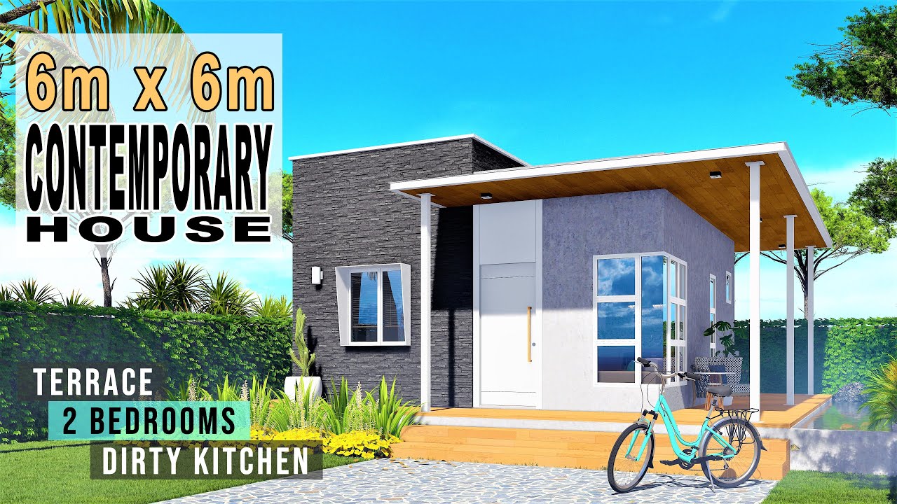 SMALL HOUSE DESIGN WITH TERRACE & DIRTY KITCHEN (6m x 6m)