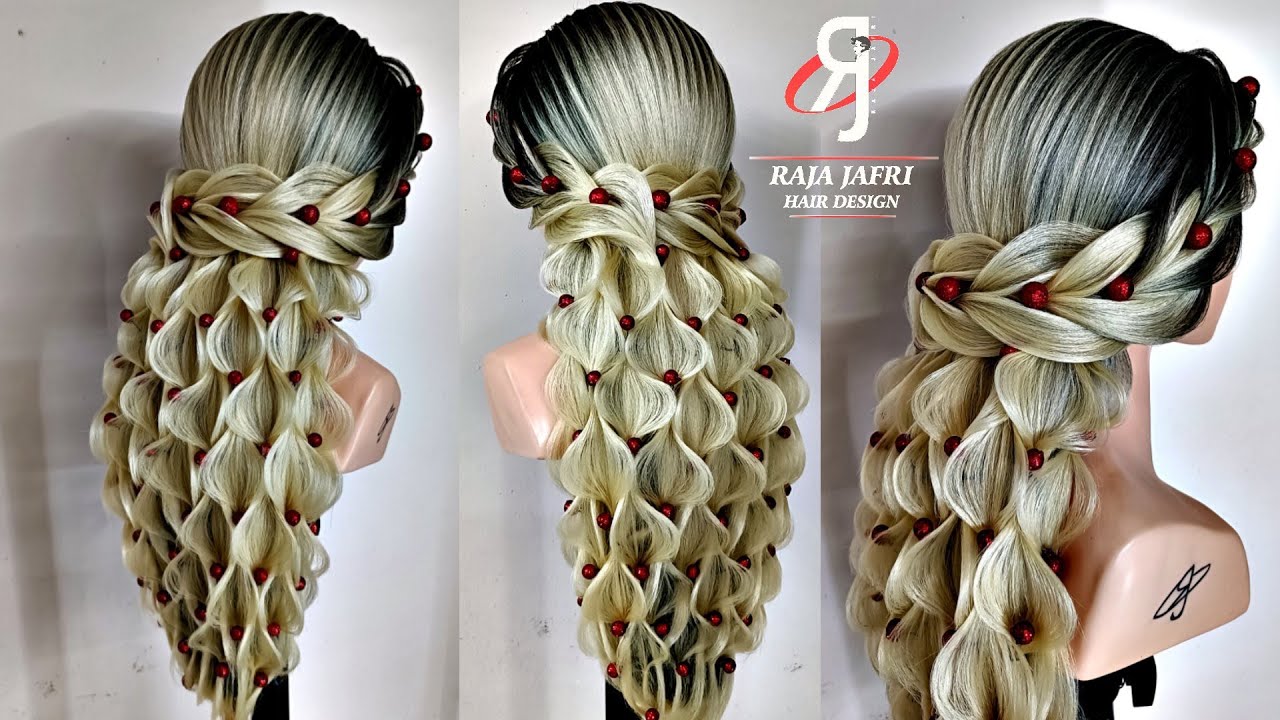 Easy mermaid hairstyle For long hair #reception_makeover#bridalbun 30 May 2022
