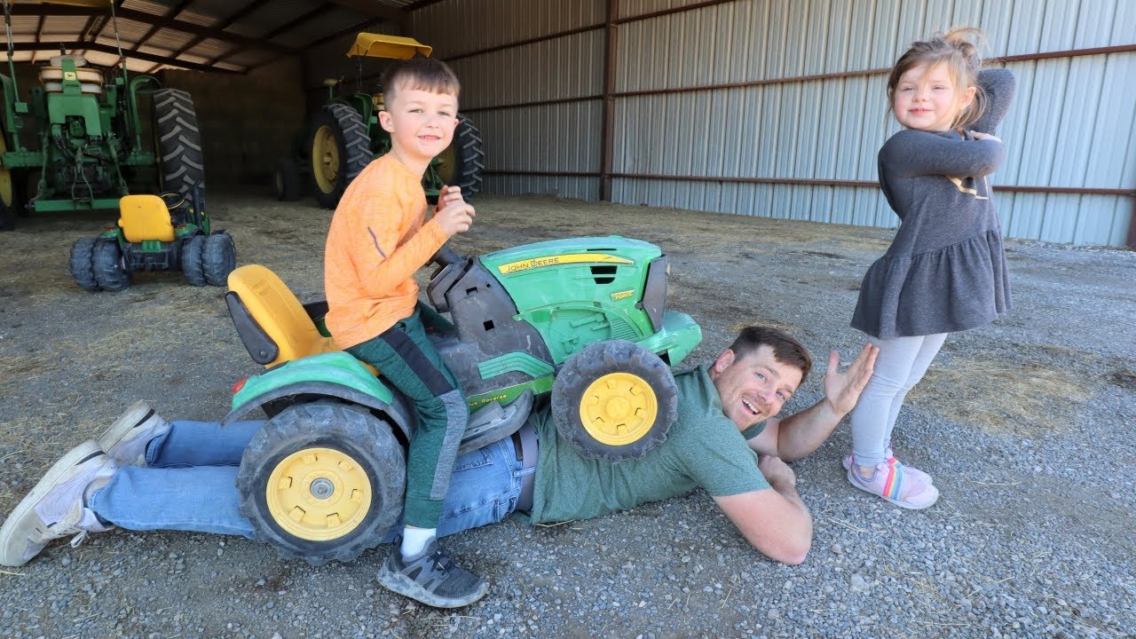 Using tractors on the farm to crush things compilation | Tractors for kids
