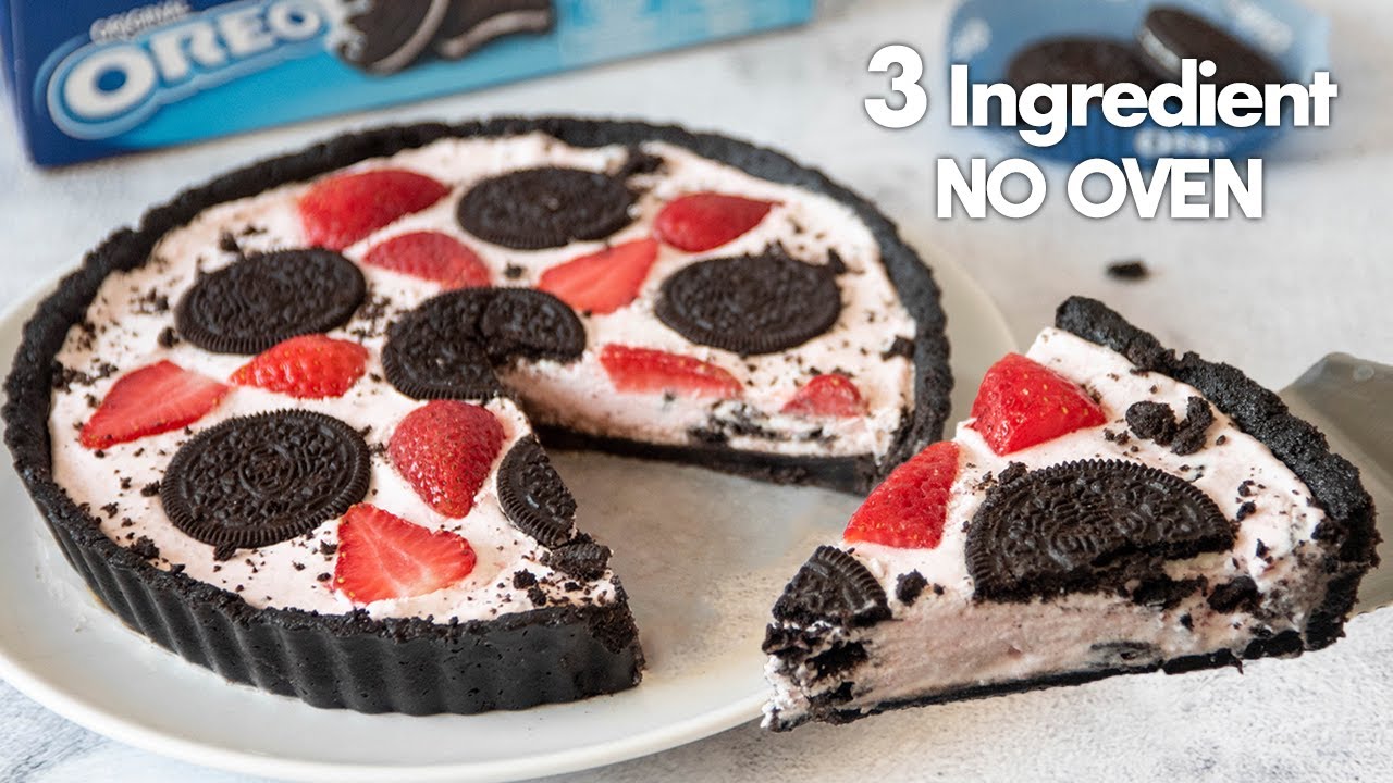 3-Ingredient OREO CAKE without Oven 🍓💙 | No-Bake Oreo Desserts