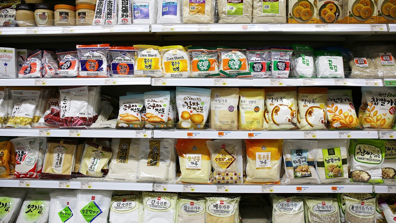Korean Grocery Shopping: noodles, powders, grains,  beans, & seaweed
