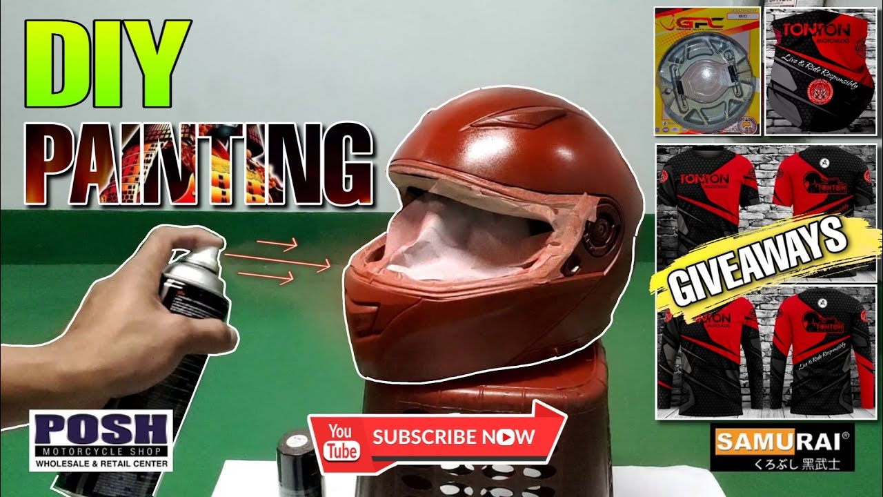 DIY HELMET PAINTING USING SAMURAI SPRAY PAINT | HOW TO USE SPRAY PAINT