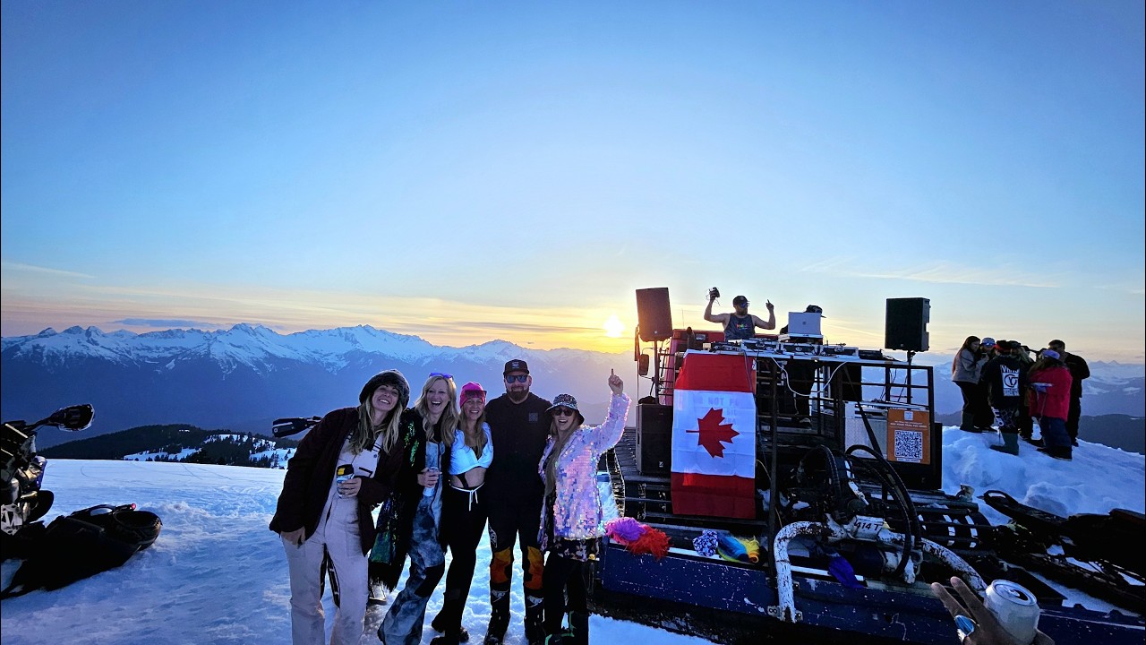 • Unreal Mountain Party 🔥 DJs on a Snowcat at Sunset Brohming Man 2 0