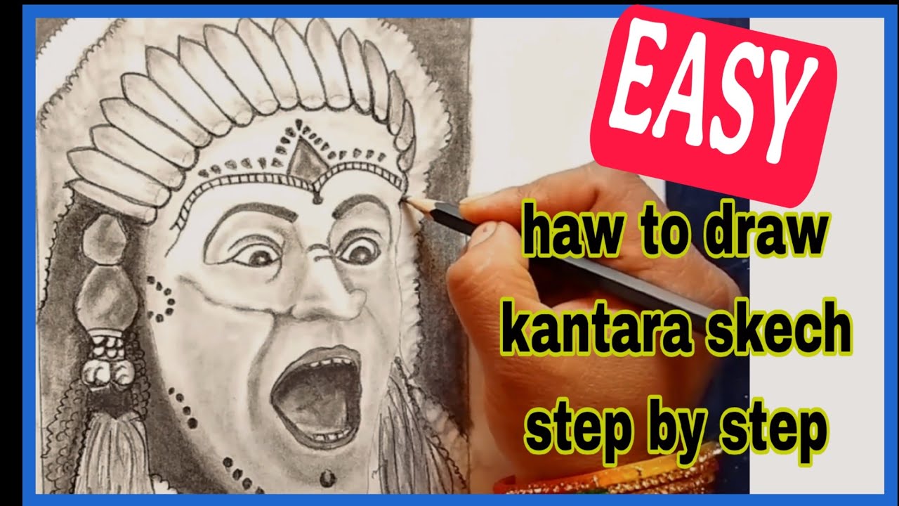  My Kantara Drawing Journey (Must Watch!) 😍kantara Rishb Shetty drawing| 