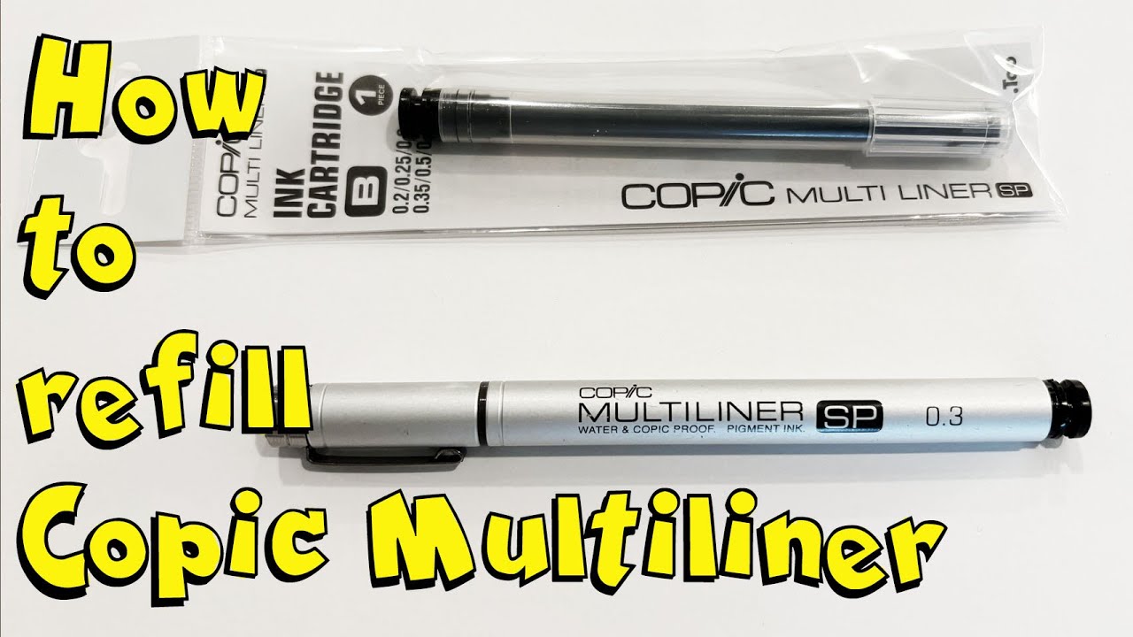 Как заправить Copic Multiliner SP. Видео по замене чернильного картриджа Copic.