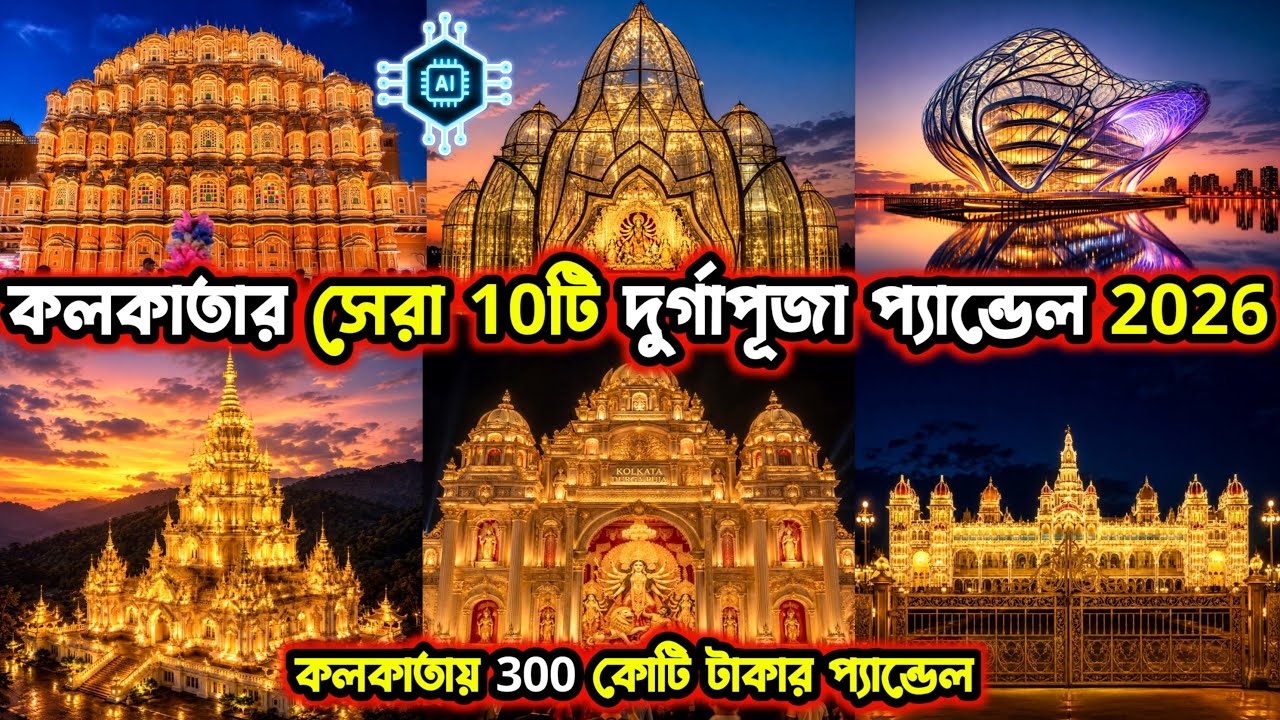 Top 10 Durga Puja Pandal in Kolkata 2026 | Kolkata Top 10 Durga Puja Pandal 2026 | Durga Puja 2026