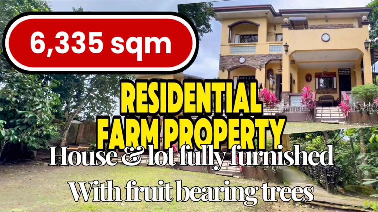 V1007-25 Residential farm property 6,335 sqm • Spanish style house & lot furnished w/ fruit trees 