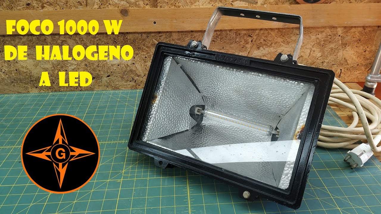 DE FOCO HALOGENO de 1000W A FOCO LED de 20W MUY FACIL Y ECONOMICO REUTILIZA Y RECICLA