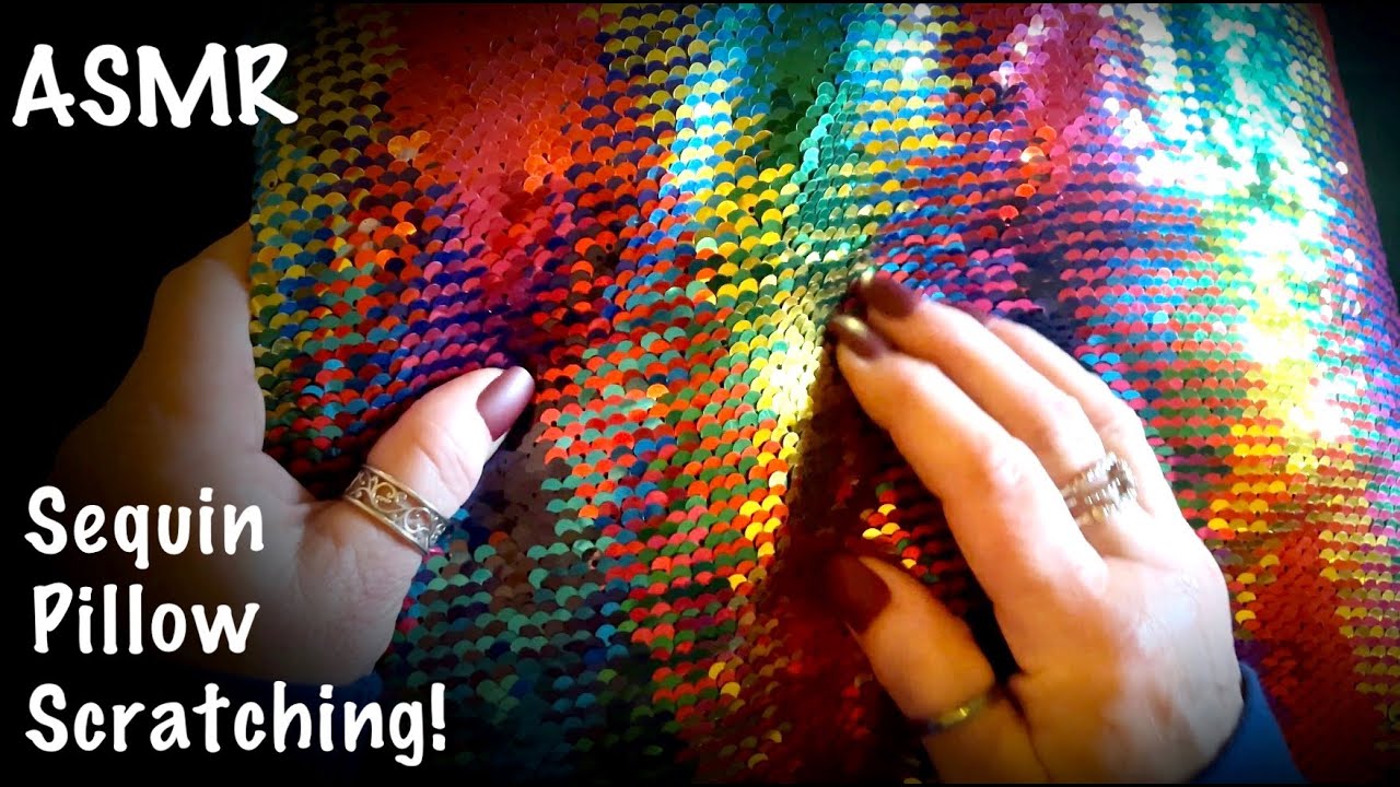 ASMR Scratching Sequin Pillow! (No talking) Mermaid pillows!