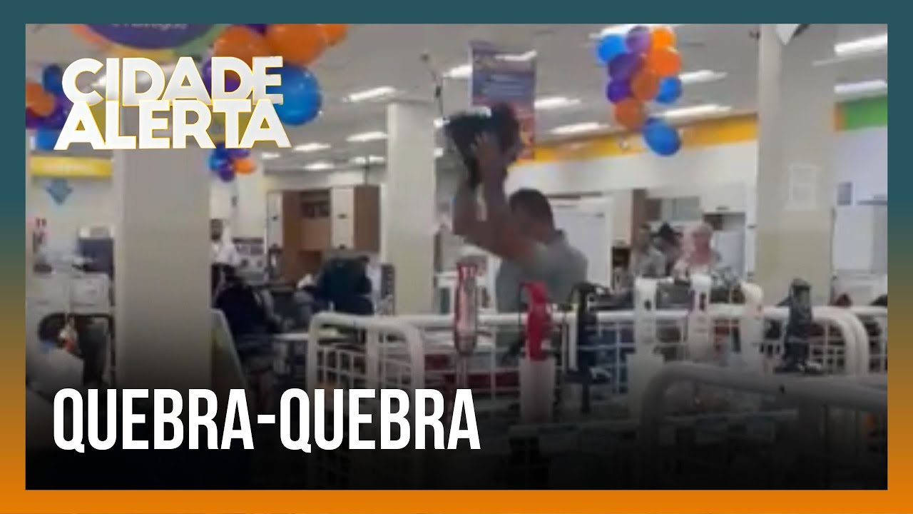 QUEBROU TUDO: homem se revolta e destr&oacute;i produtos de loja | Cidade Alerta Minas
