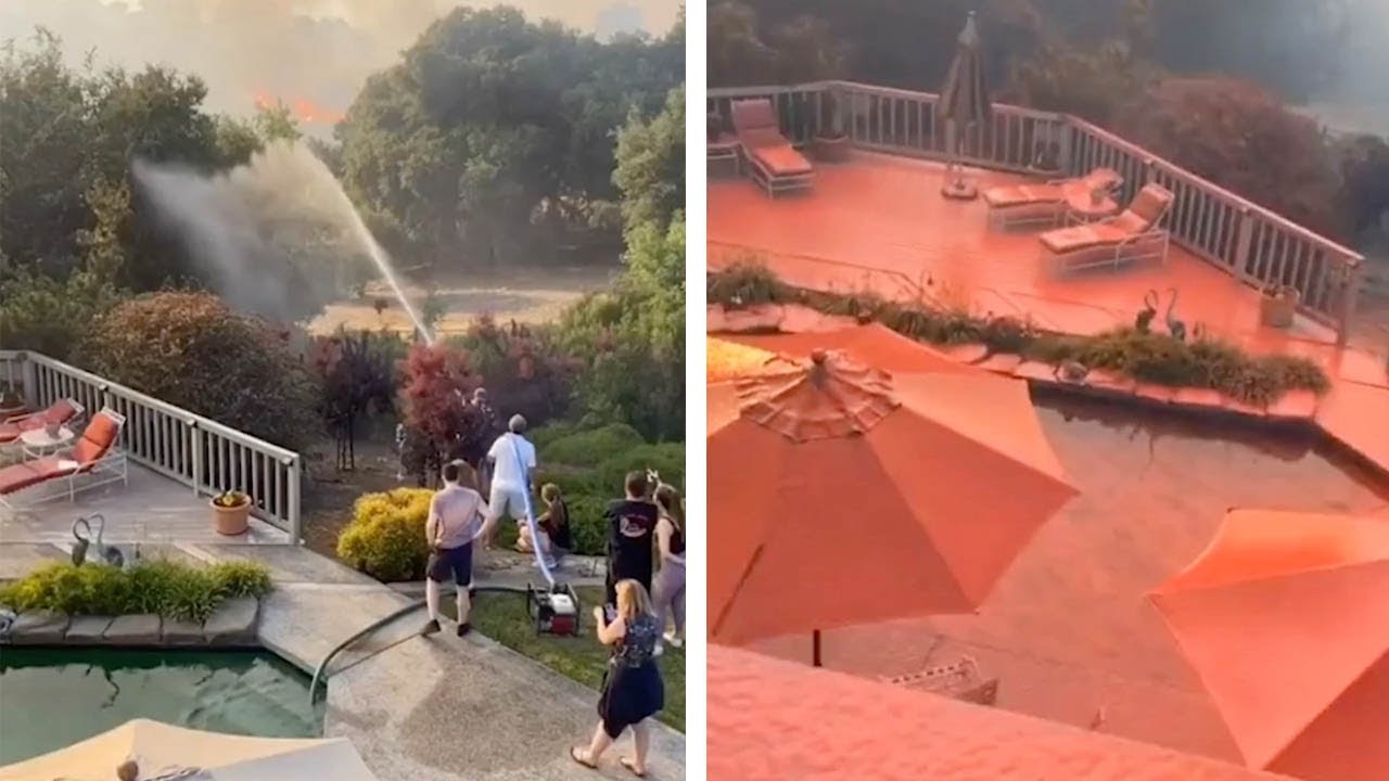 Home Gets Covered In Red Flame Retardant