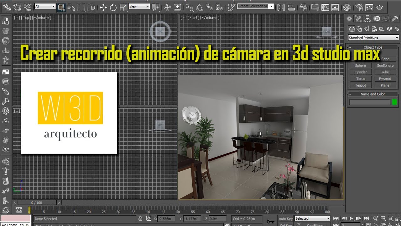 Crear recorrido (animación) de cámara en 3d studio max