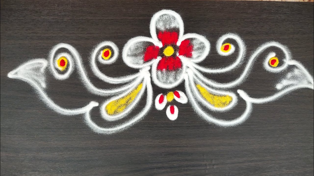 Easy rangoli design | 4 easy rangoli design tutorial for beginners 