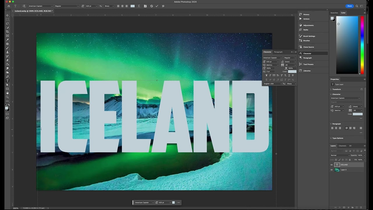 Image in Text For Transparent Image in Photoshop