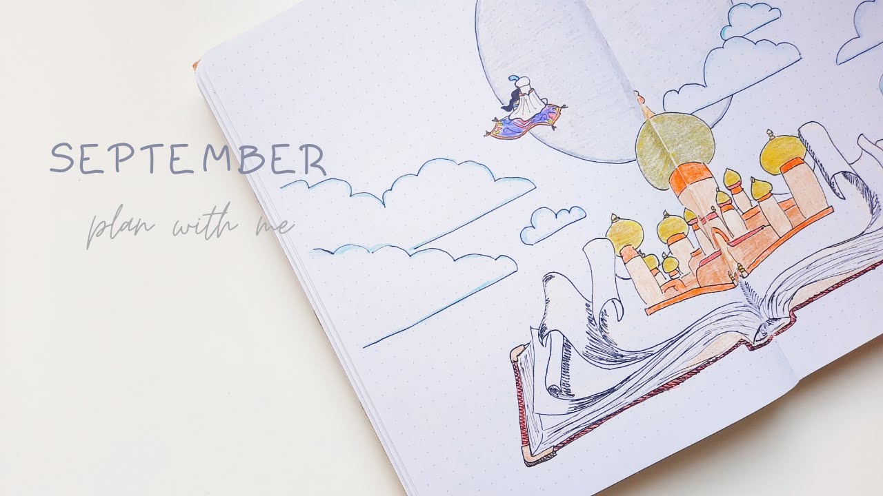 september 2020 bullet journal setup | aladdin theme 🧞 | plan with me