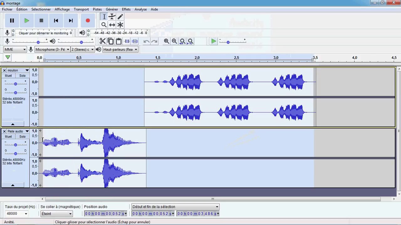 4. Audacity - Créer un montage sonore simple