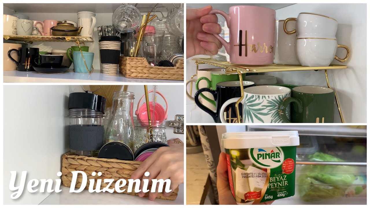 Mətbəxdə dolabın içini düzənlədim | Yeni dolab rəfi işimə çox yaradı | Fincan kolleksiyonum Təmizlik
