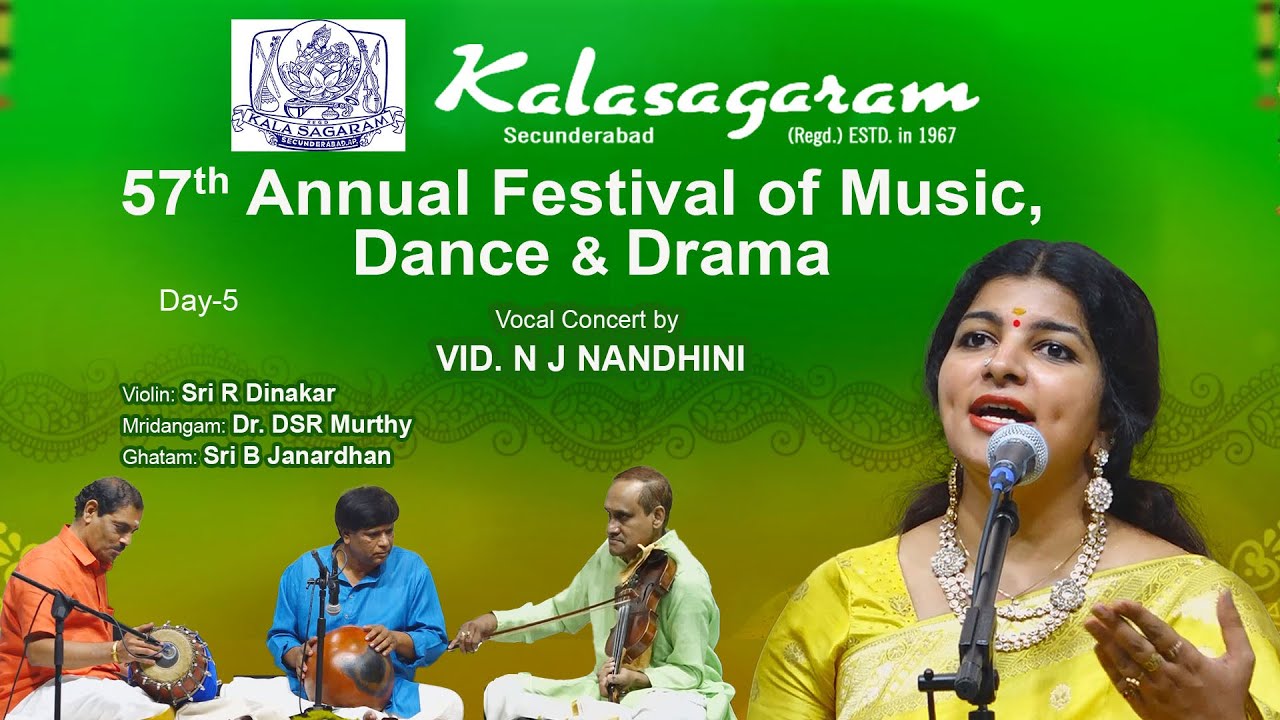 Kalasagaram 57th Annual Festival of Music Dance & Drama_ Day5 _ Vocal concert by VID. N J NANDHINI