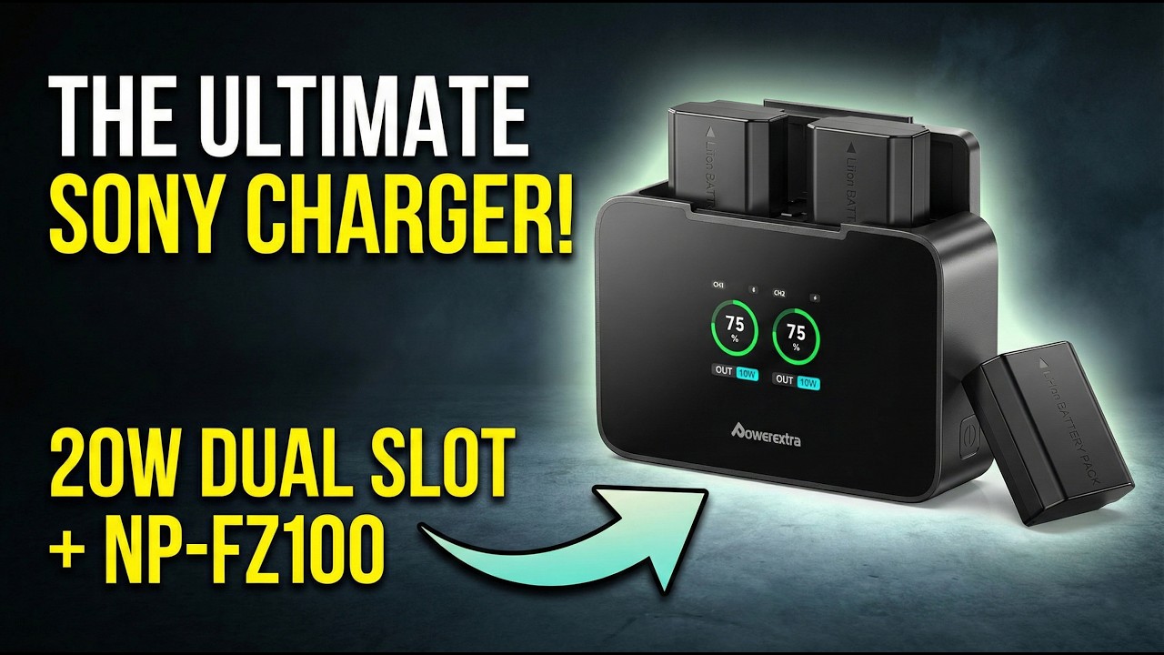 PowerExtra Sony Charger for NP FZ100 - reads battery levels without power.