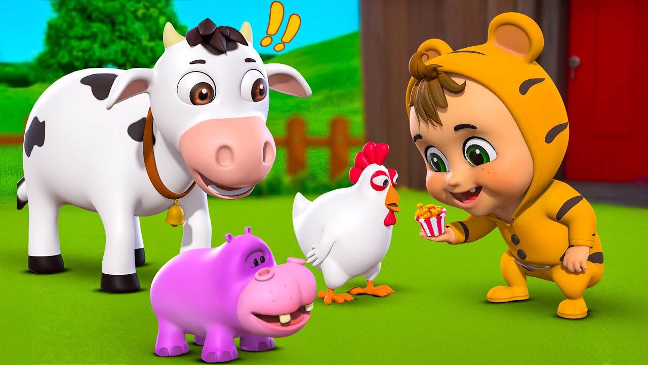 Old Macdonald Had A Farm | Leo Feed The Animal Song | Nursery Rhymes & Kids Songs
