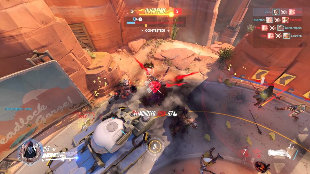 Reaper wipes the team on coinflip defence Route 66 - Overwatch