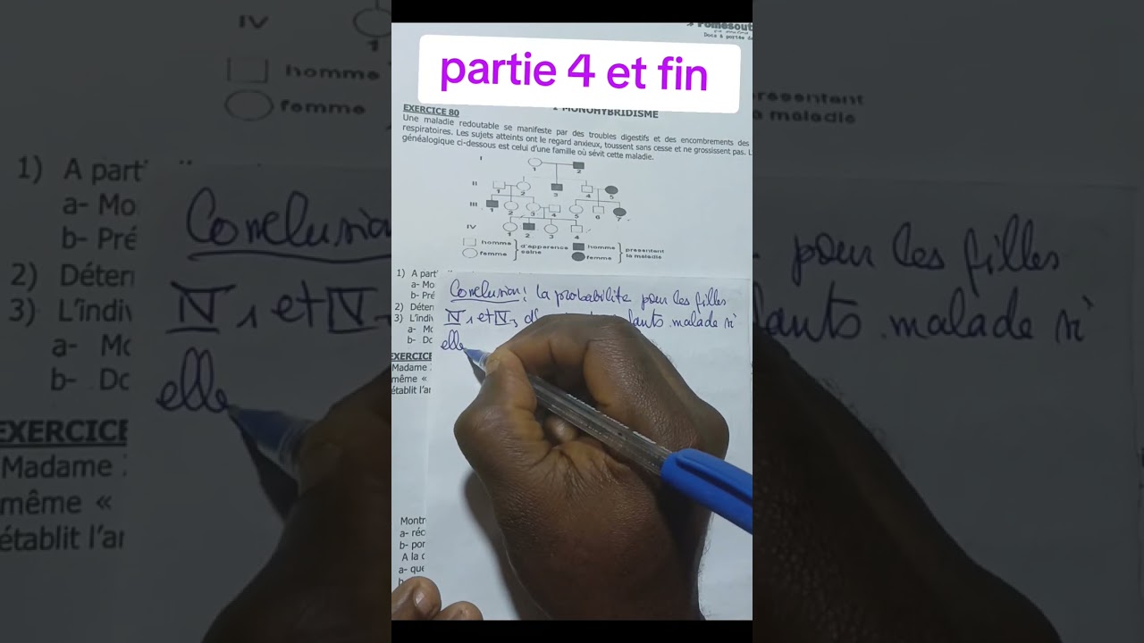 Génétique, pedigree partie 4 et fin 