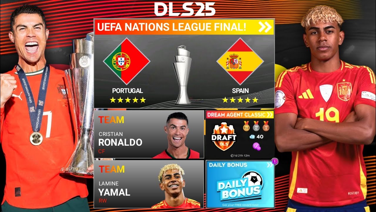 DLS 25 | PORTUGAL vs SPAIN UEFA Nations League! FINAL🏆🔥 OFFICIAL GAMEPLAY!⚽☠️
